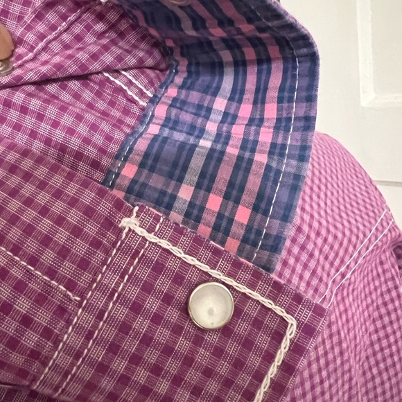 Panhandle Pearl Snap Shirt Check Western Long Sleeve 100% Cotton VISUAL photo - Picture 8 of 8